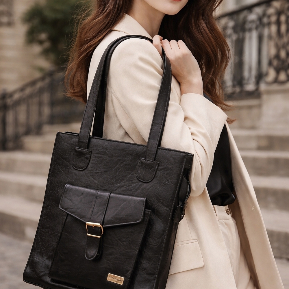"3/$30" Vintage Giorgini Leather Shoulder Tote